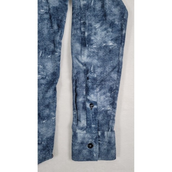 Robert Graham Ferndale Cotton Twill Woven Button Down Long Sleeve Shirt Blue XS - Picture 8 of 12